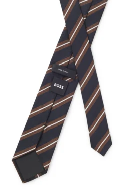 Silk-blend tie with diagonal stripes