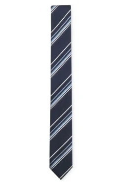 Silk-blend tie with diagonal-stripe jacquard
