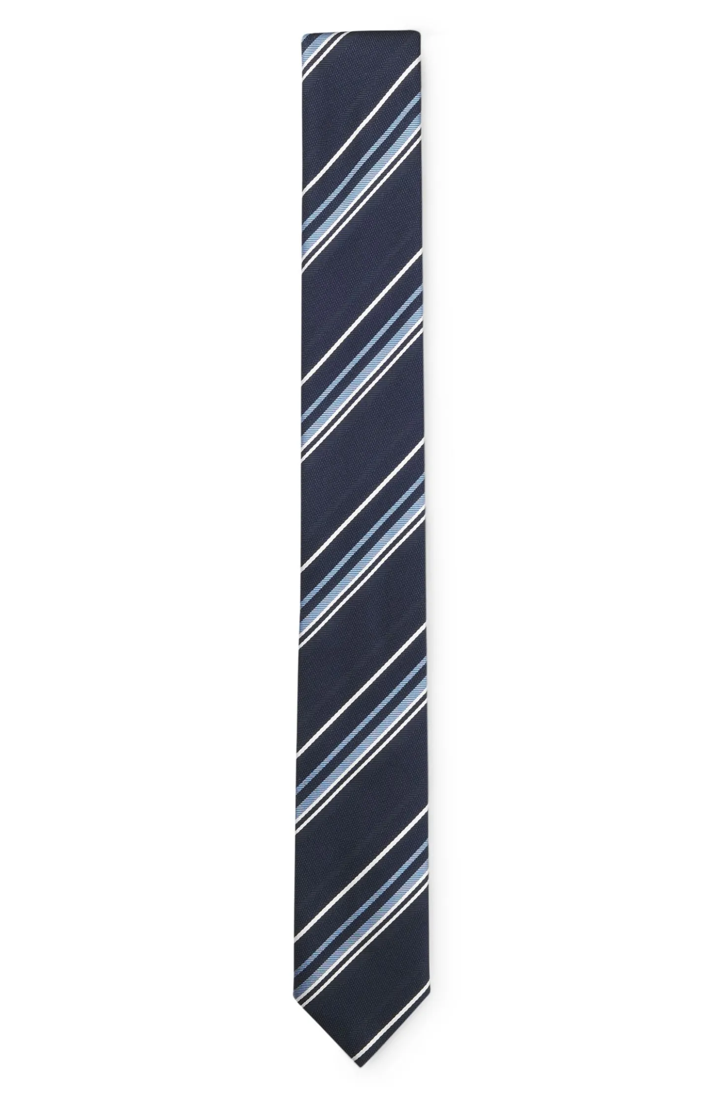 Silk-blend tie with diagonal-stripe jacquard