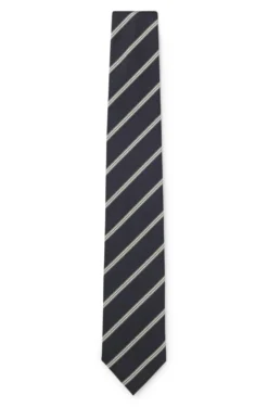 Silk-blend tie with diagonal stripe