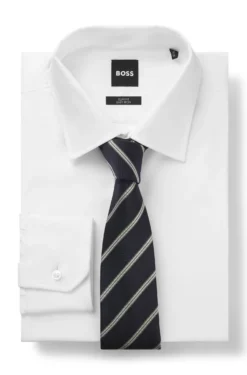 Silk-blend tie with diagonal stripe