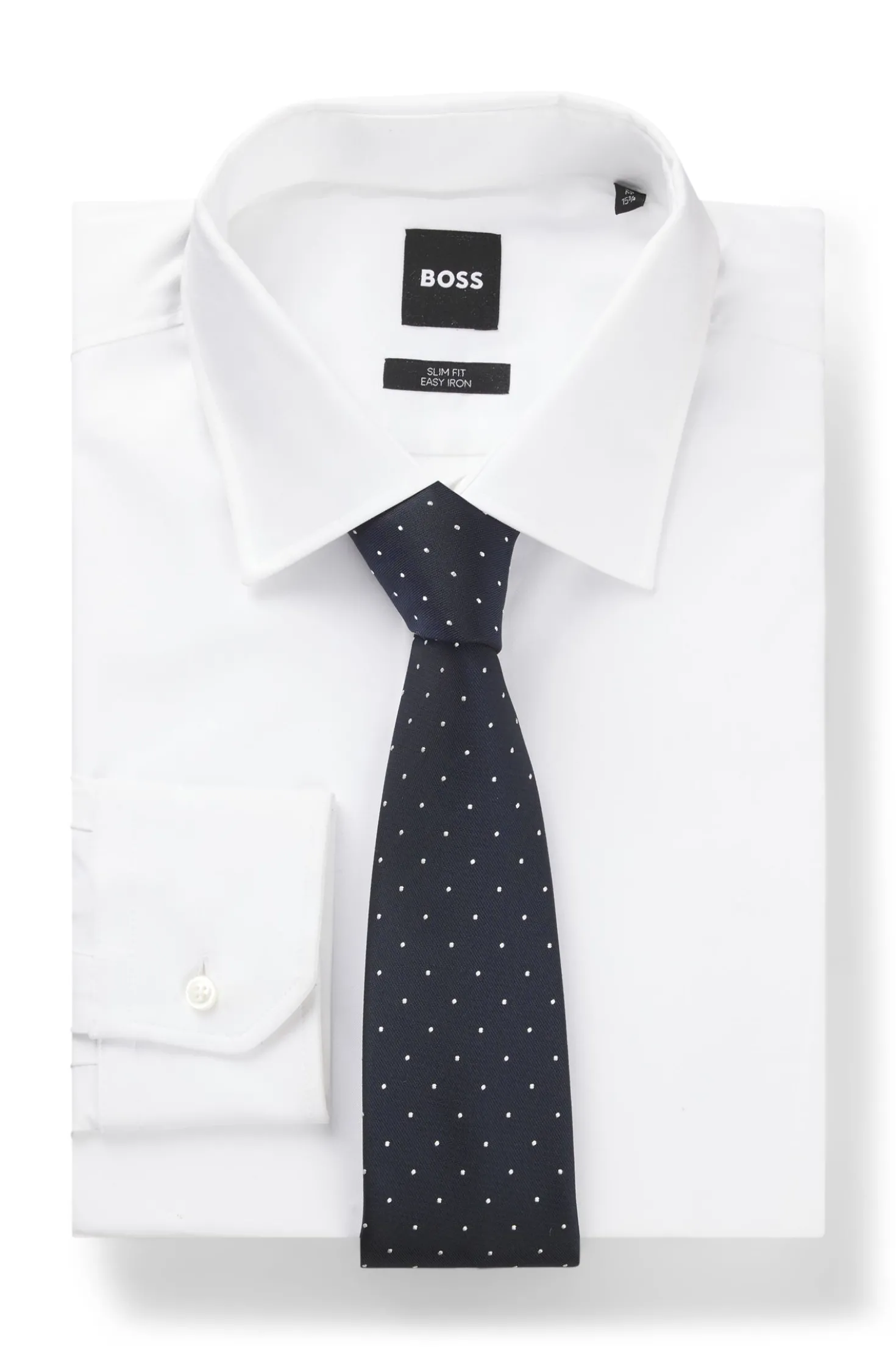 Silk-blend tie with dot pattern
