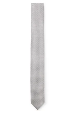 Silk-blend tie with jacquard pattern