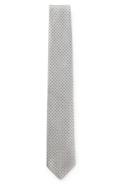 Silk-blend tie with micro pattern