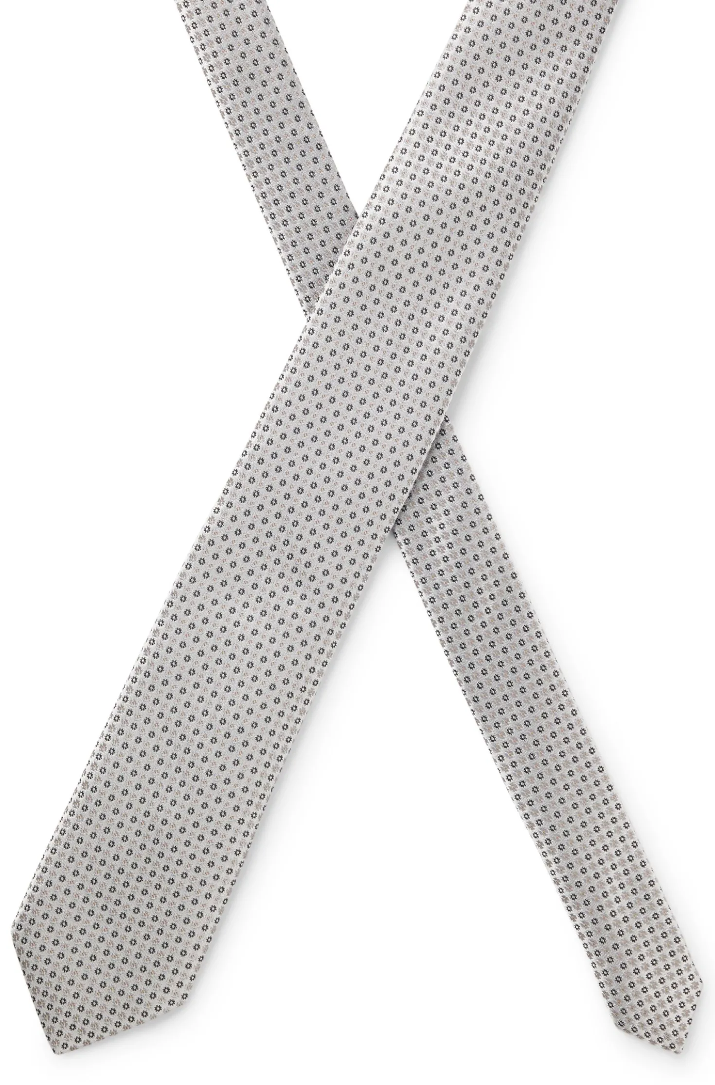 Silk-blend tie with micro pattern