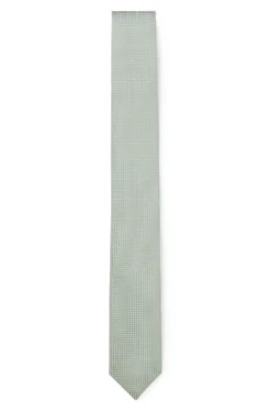 Silk-blend tie with micro pattern