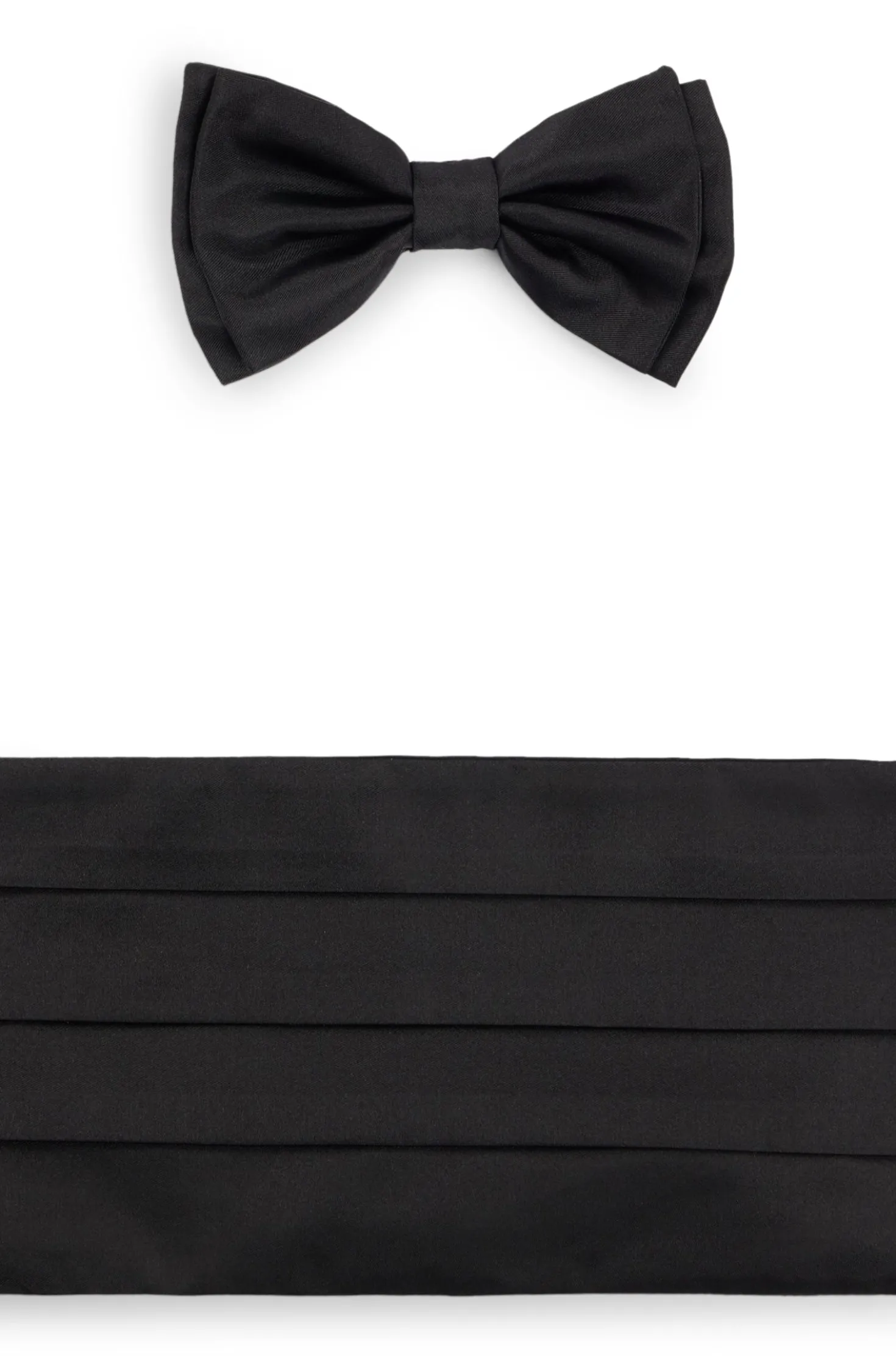 Silk bow tie and cummerbund gift set