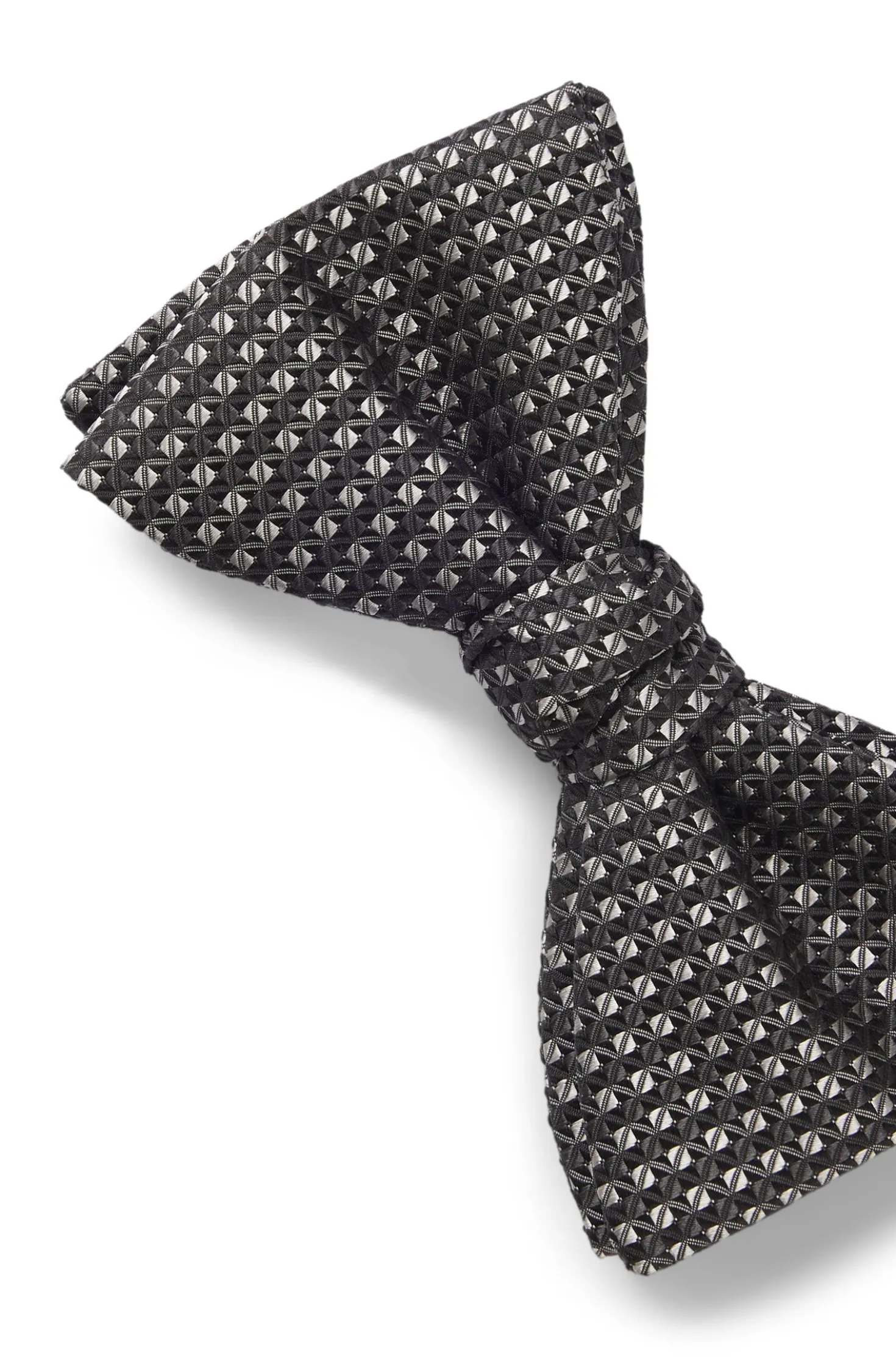 Silk bow tie with jacquard pattern