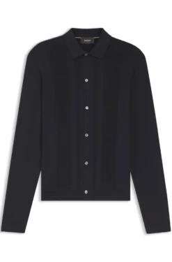 Silk cardigan with mesh panelling
