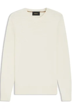 Silk-cotton sweater with micro-check structure