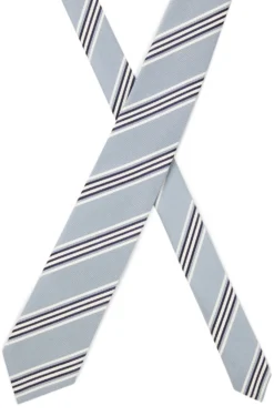 Silk-cotton tie with diagonal stripe