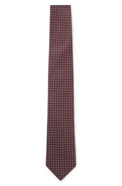 Silk jacquard tie with a micro pattern
