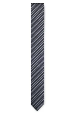 Silk tie with diagonal stripes