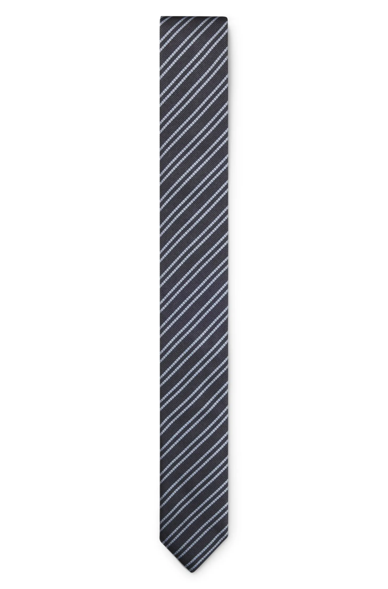Silk tie with diagonal stripes