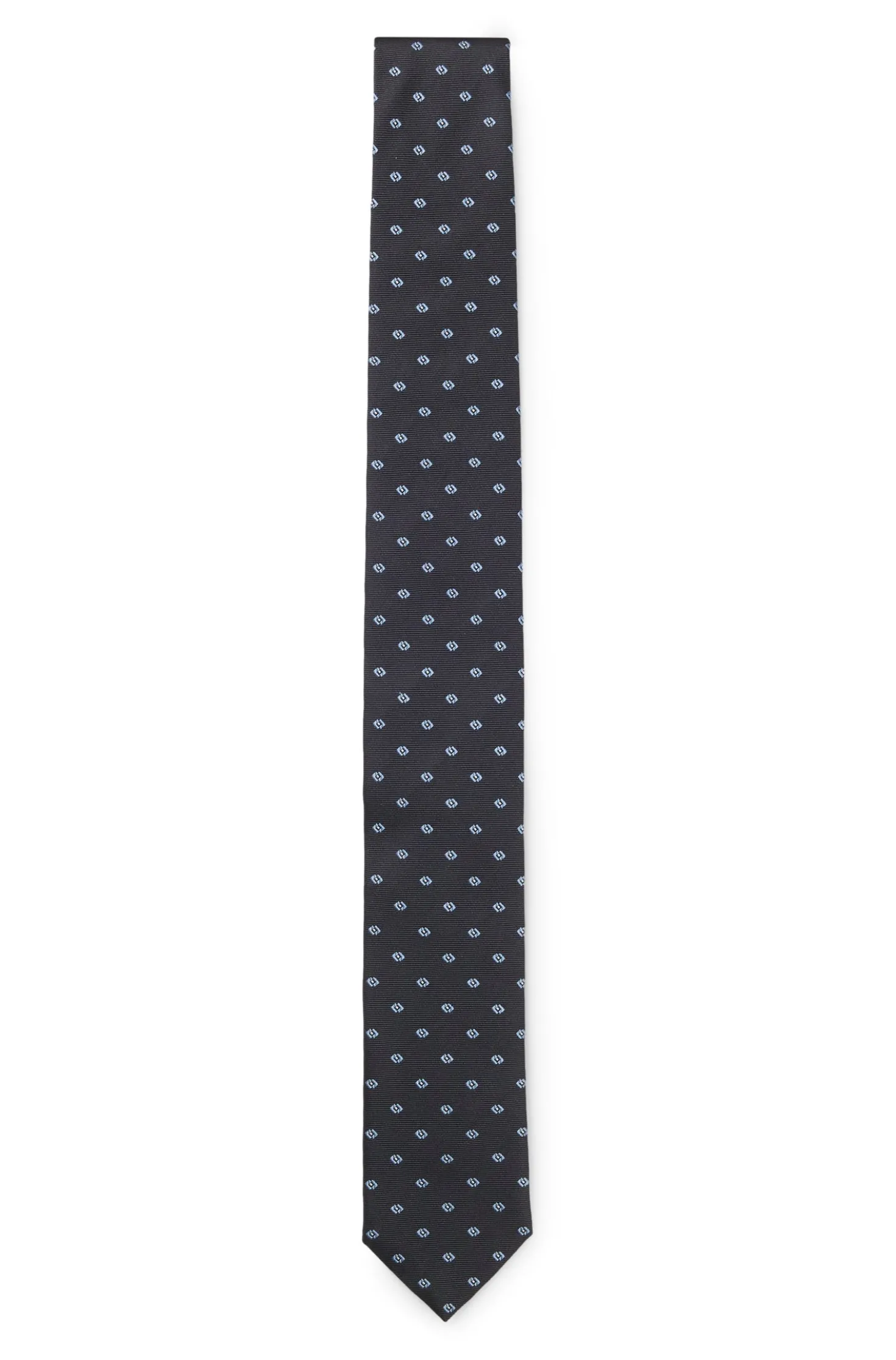 Silk tie with jacquard-woven pattern