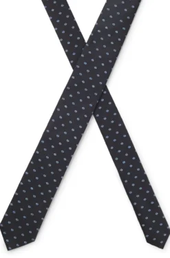 Silk tie with jacquard-woven pattern