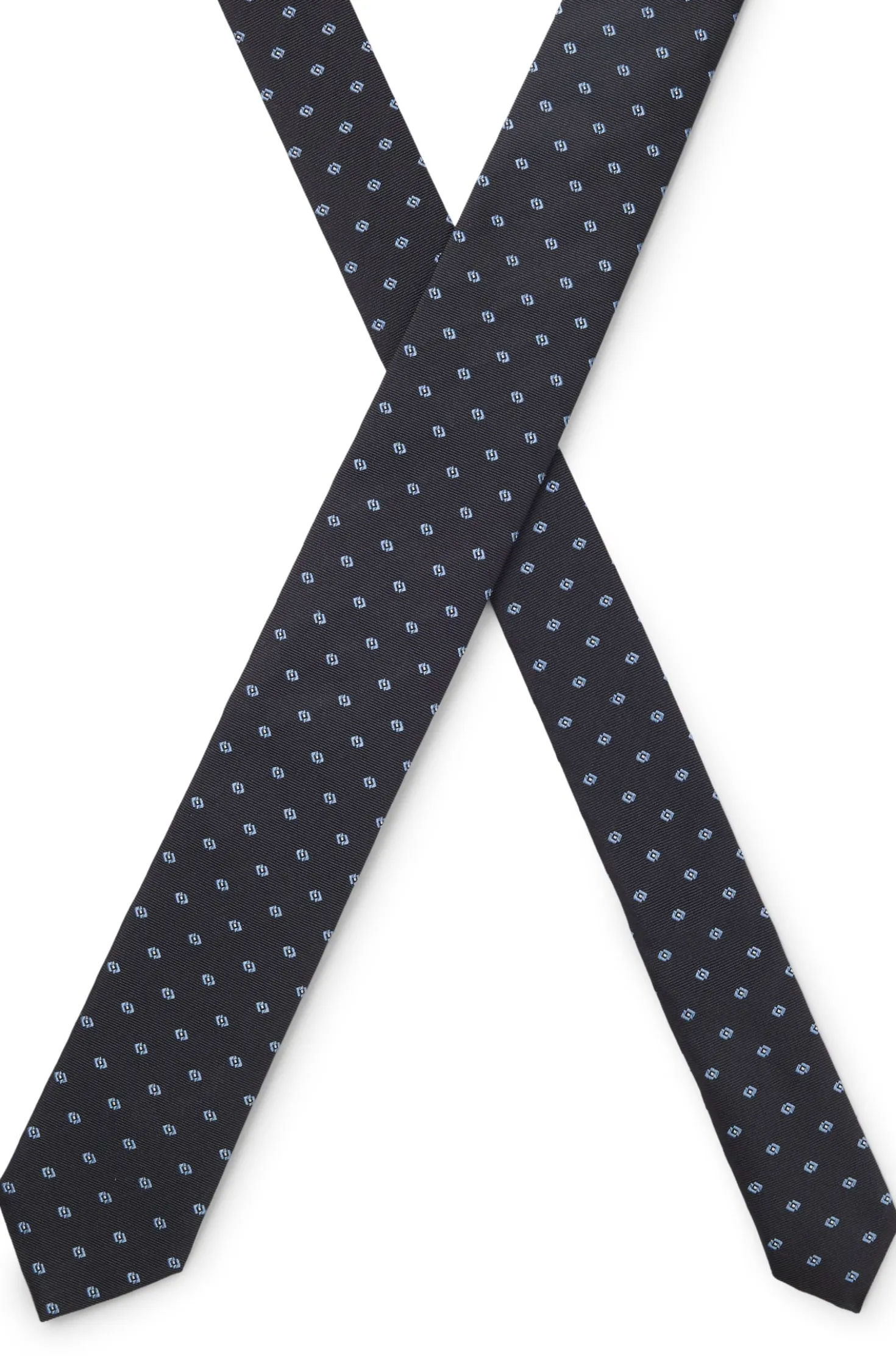 Silk tie with jacquard-woven pattern