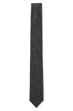 Silk tie with jacquard-woven pattern