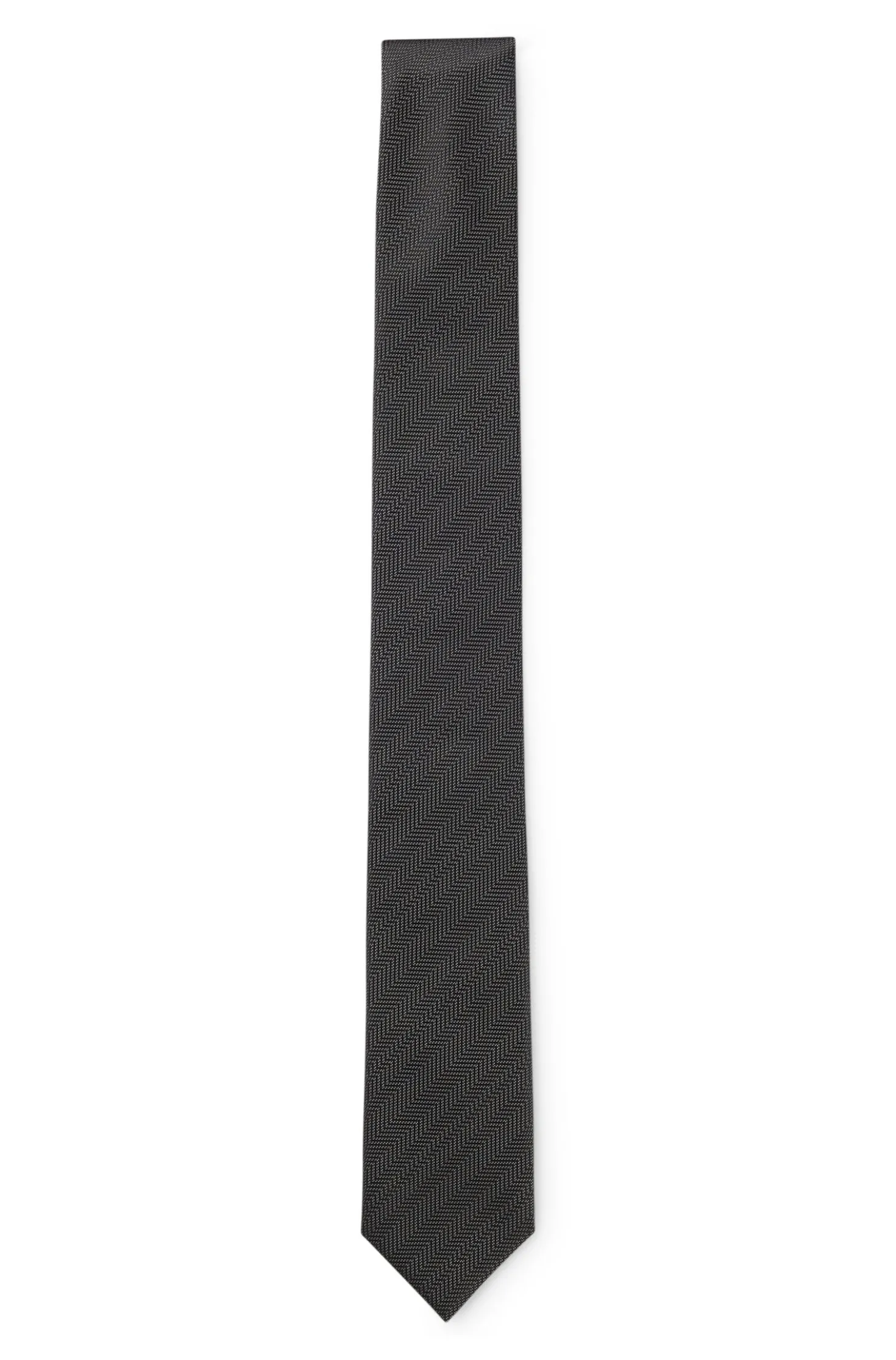 Silk tie with jacquard-woven pattern