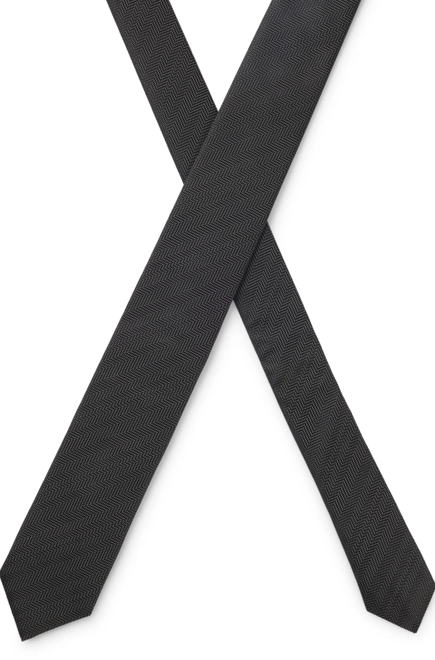 Silk tie with jacquard-woven pattern