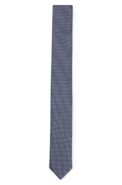 Silk tie with jacquard-woven pattern