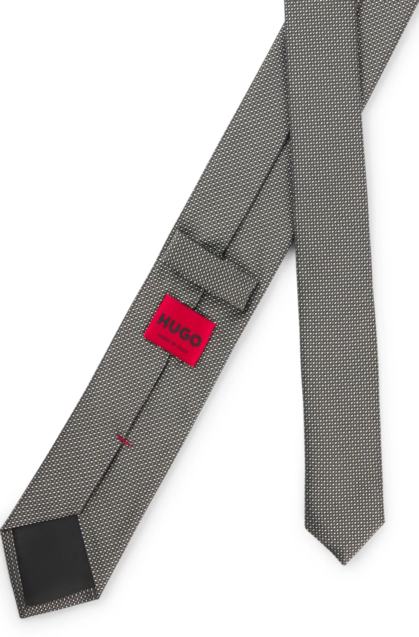 Silk tie with jacquard-woven pattern