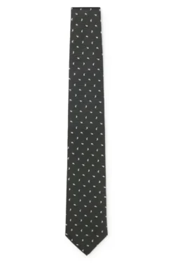 Silk tie with micro paisley pattern