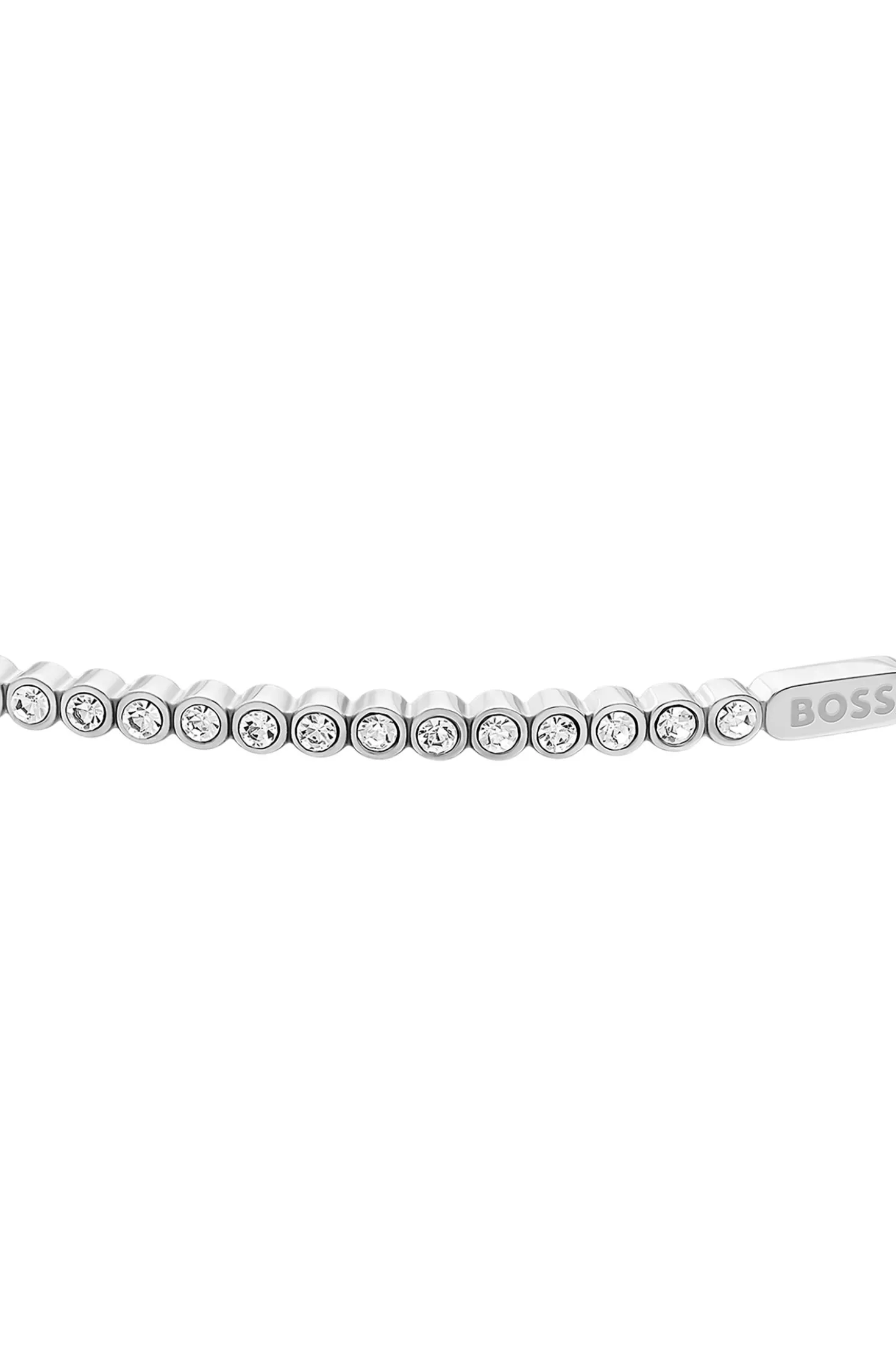 Silver-tone chain bracelet with crystal embellishment