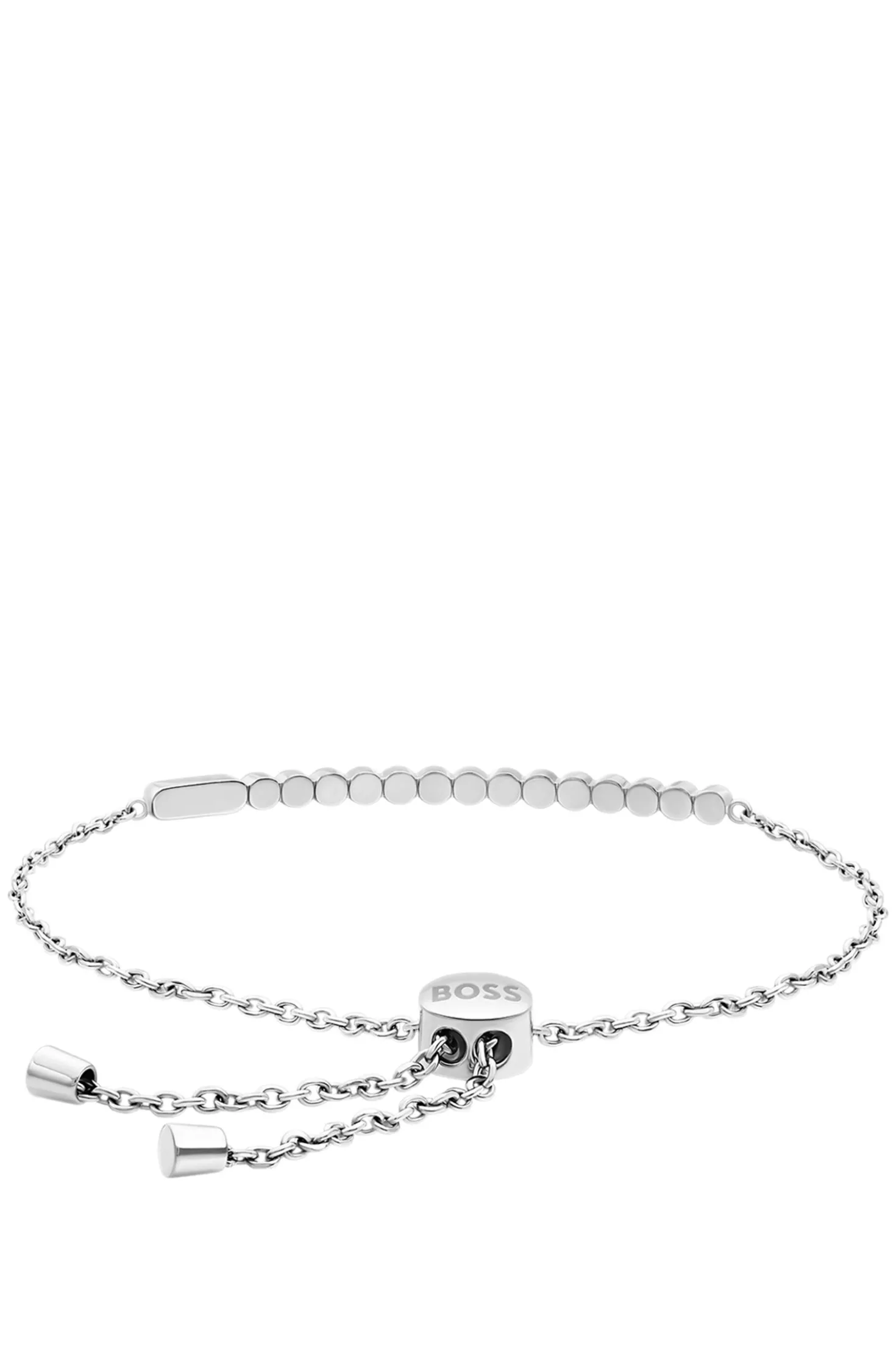 Silver-tone chain bracelet with crystal embellishment