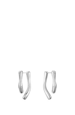 Silver-tone earrings with crystal embellishments