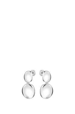 Silver-tone earrings with pebble-style nuggets