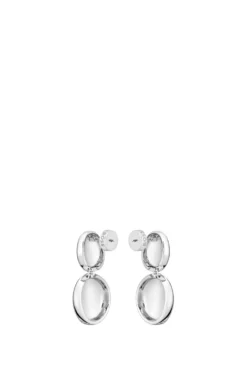 Silver-tone earrings with pebble-style nuggets