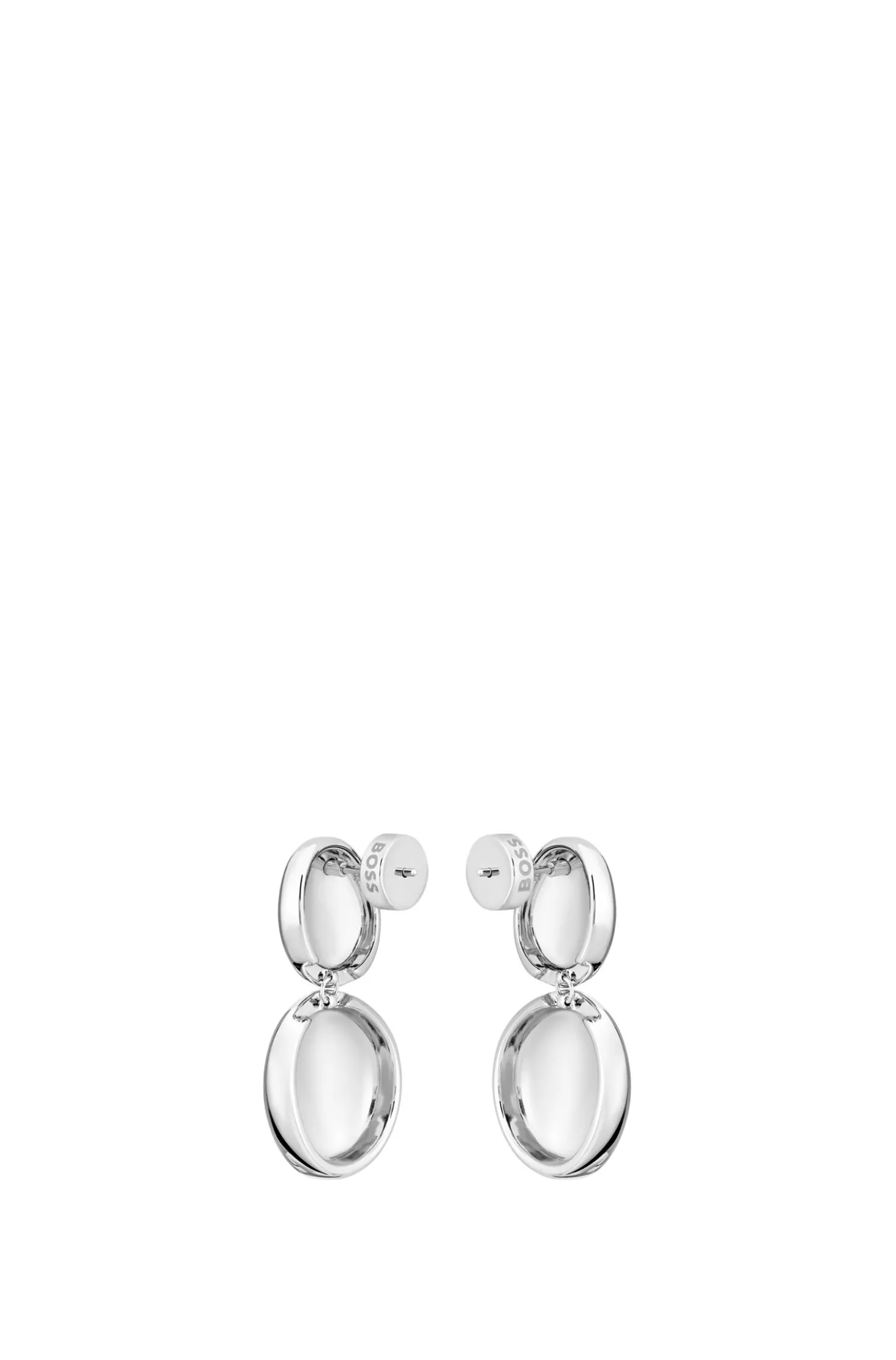 Silver-tone earrings with pebble-style nuggets
