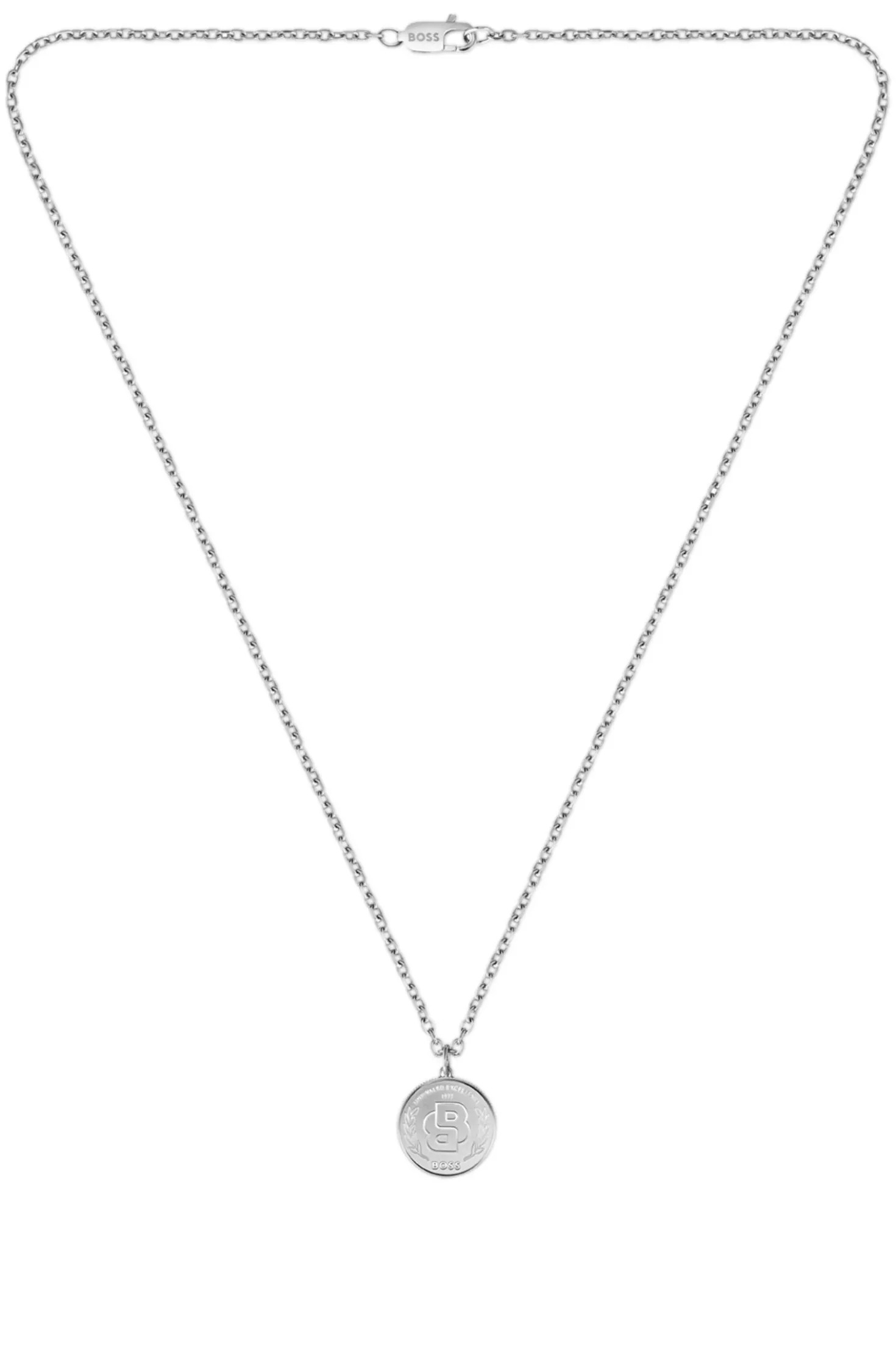 Silver-tone necklace with Double B monogram medallion