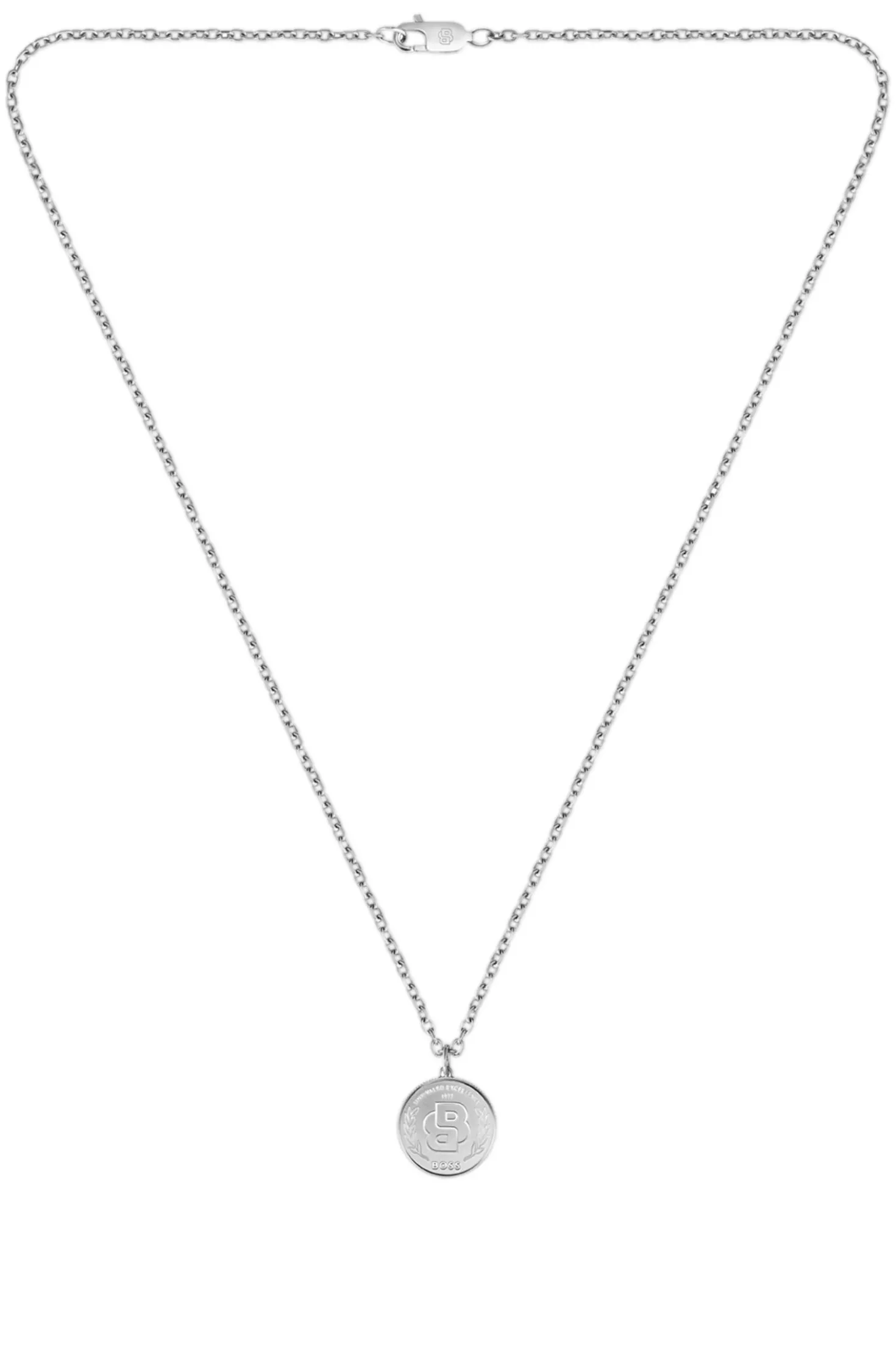 Silver-tone necklace with Double B monogram medallion