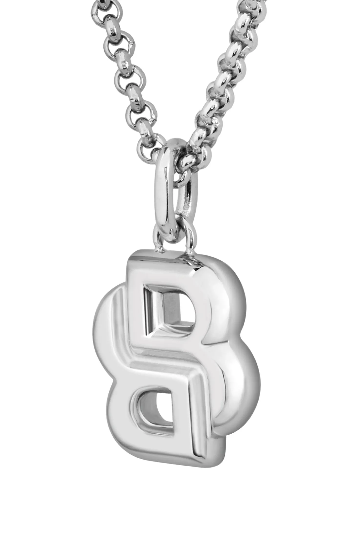 Silver-tone necklace with Double B monogram pendant