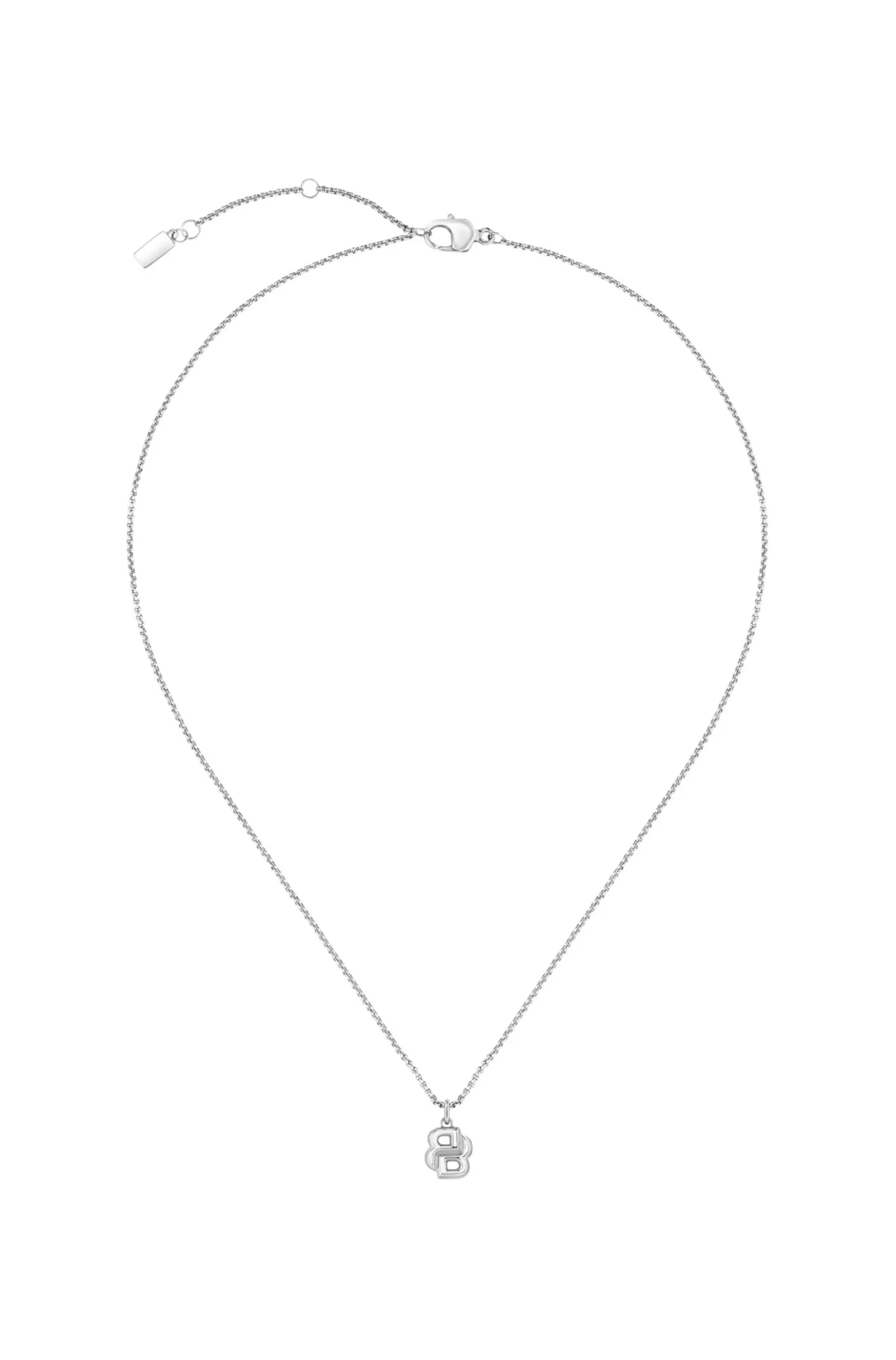 Silver-tone necklace with Double B monogram pendant