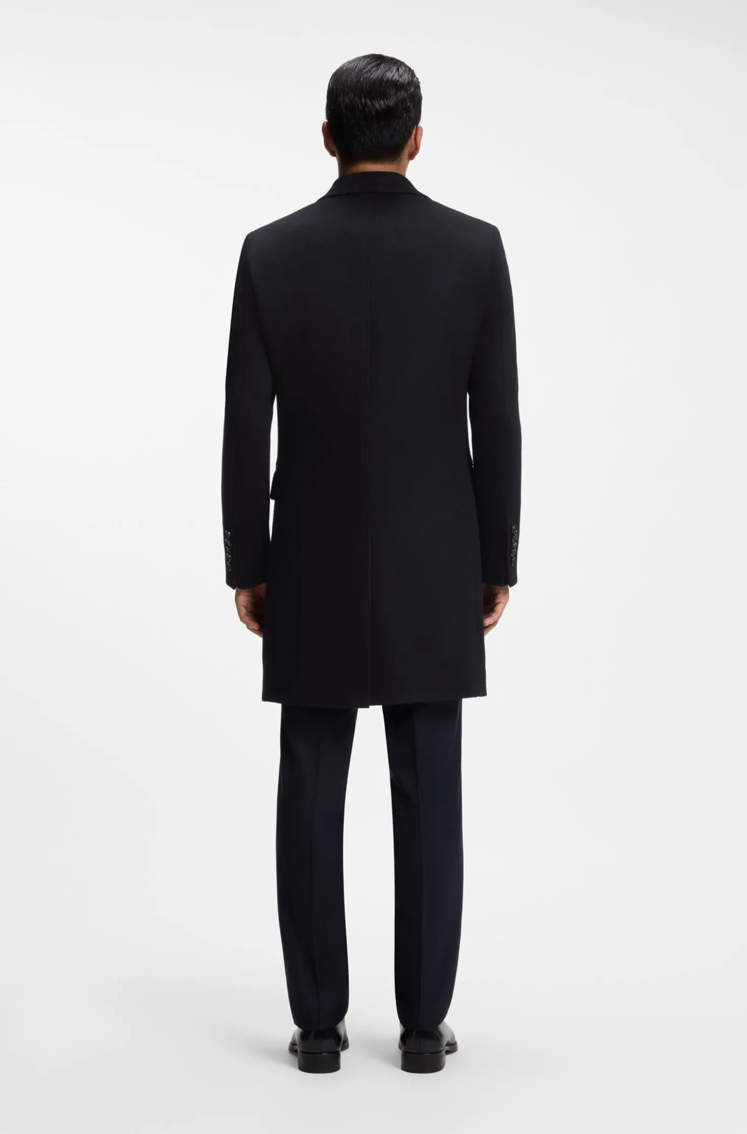 Single-breasted coat in Italian cashmere