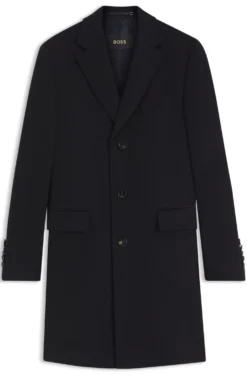 Single-breasted coat in Italian cashmere
