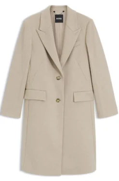 Single-breasted formal coat in wool