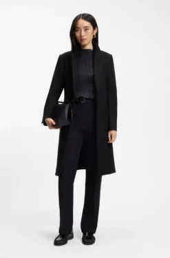 Single-breasted formal coat in wool