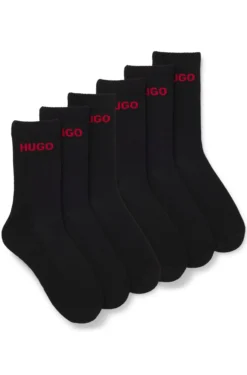Six-pack of quarter-length socks with logo detail