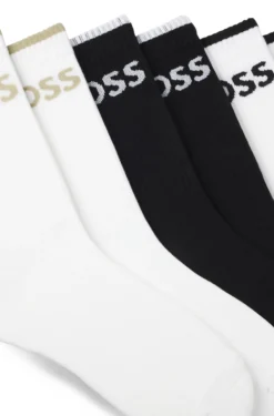 Six-pack of ribbed short socks in a cotton blend