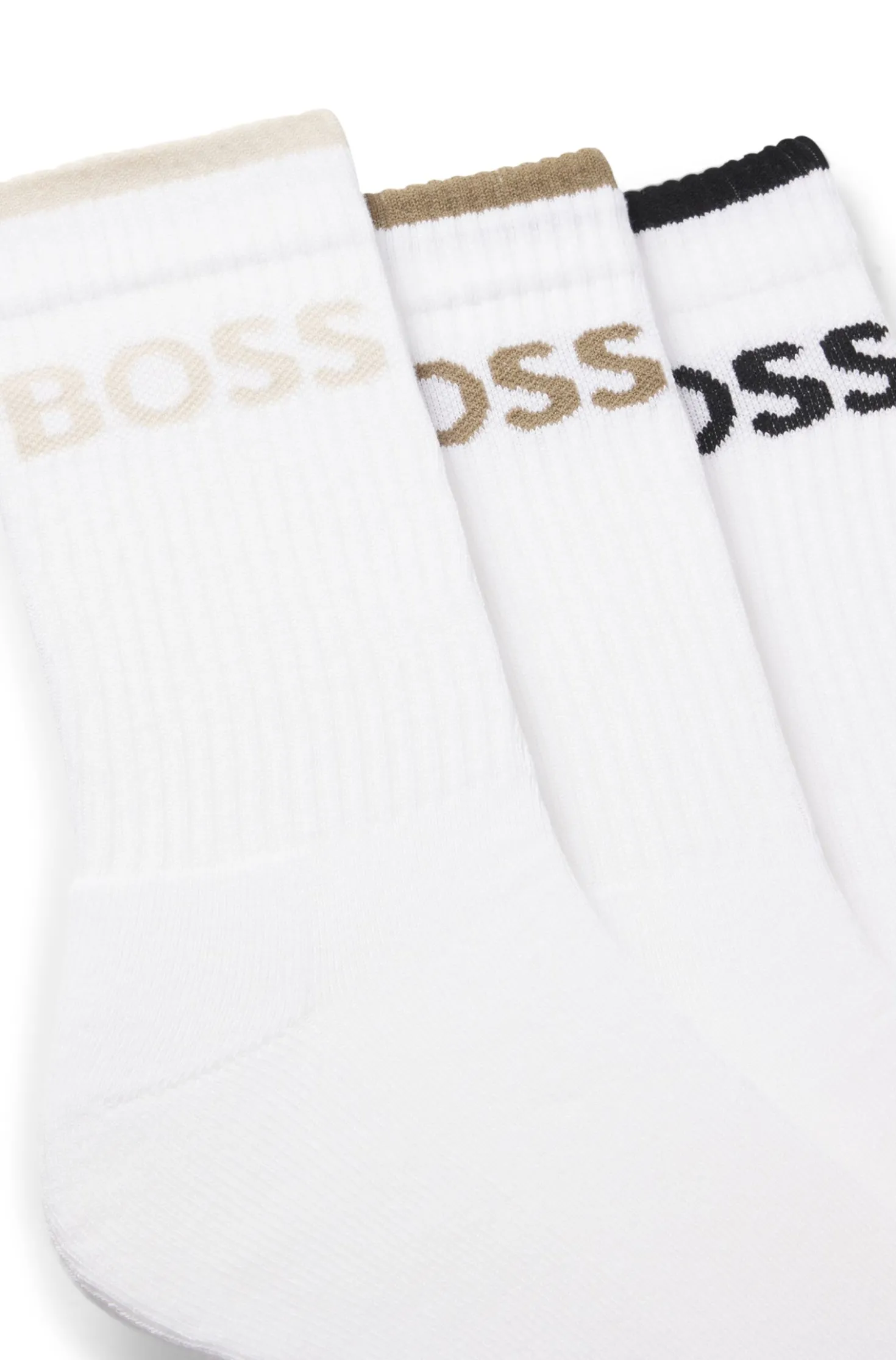 Six-pack of ribbed short socks in a cotton blend
