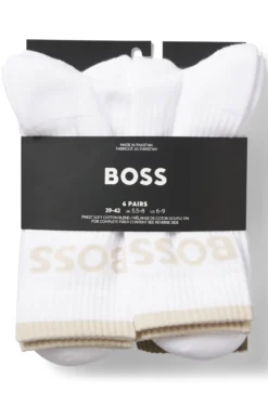 Six-pack of ribbed short socks in a cotton blend