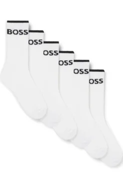 Six-pack of ribbed short socks in a cotton blend