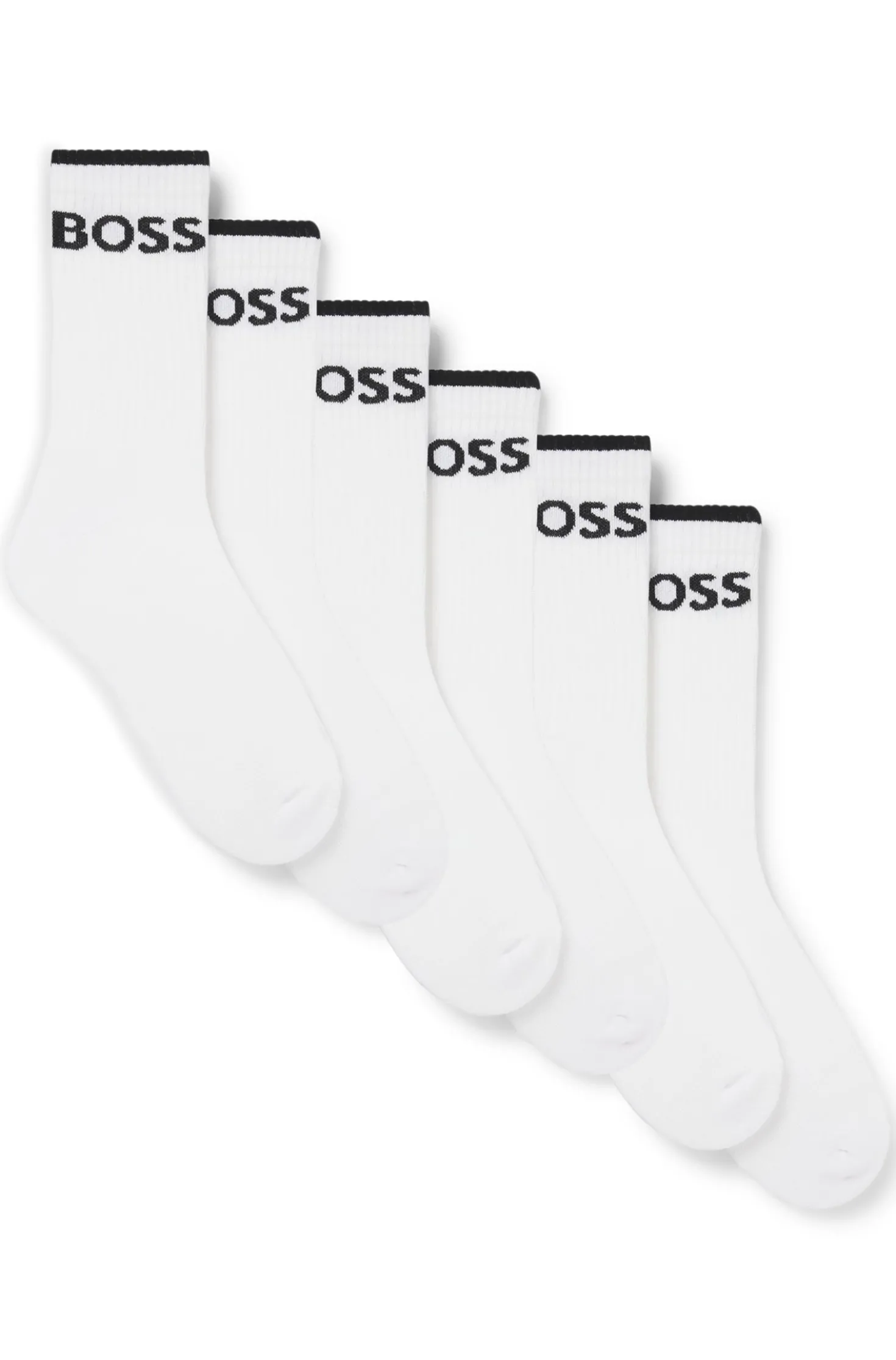 Six-pack of ribbed short socks in a cotton blend