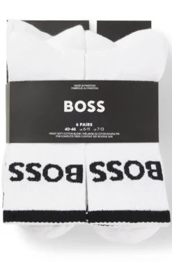 Six-pack of ribbed short socks in a cotton blend