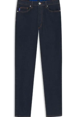 Skinny-fit jeans in dark-blue stretch denim