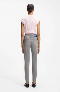 Skinny-fit jeans in dark-grey stretch denim